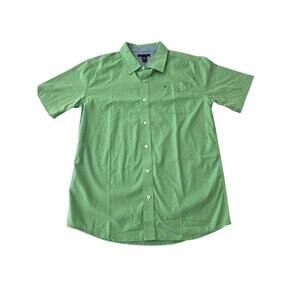 Tommy Hilfiger Men's Short Sleeve Button-Up Shirt Green XL
